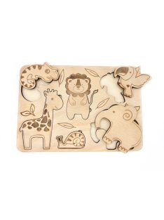   Mysli&Vlož mini – Safari Animals – Small wooden shape sorter