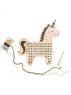 Wooden lacing shapes – MiniDots – Unicorn