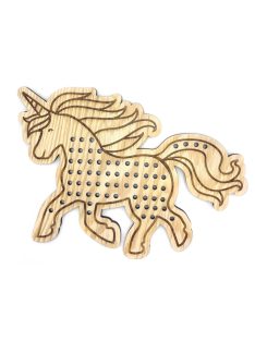 Wooden lacing shapes – MiniDots – Unicorn 2