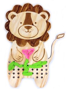 Wooden lacing shapes – MiniDots – Lion