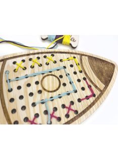 Wooden lacing shapes – MiniDots – Rocket