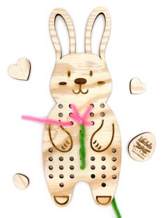 Wooden lacing shapes – MiniDots – Bunny