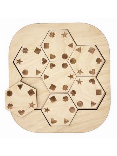 Wooden Logic Puzzle – Shapes in Hexagons